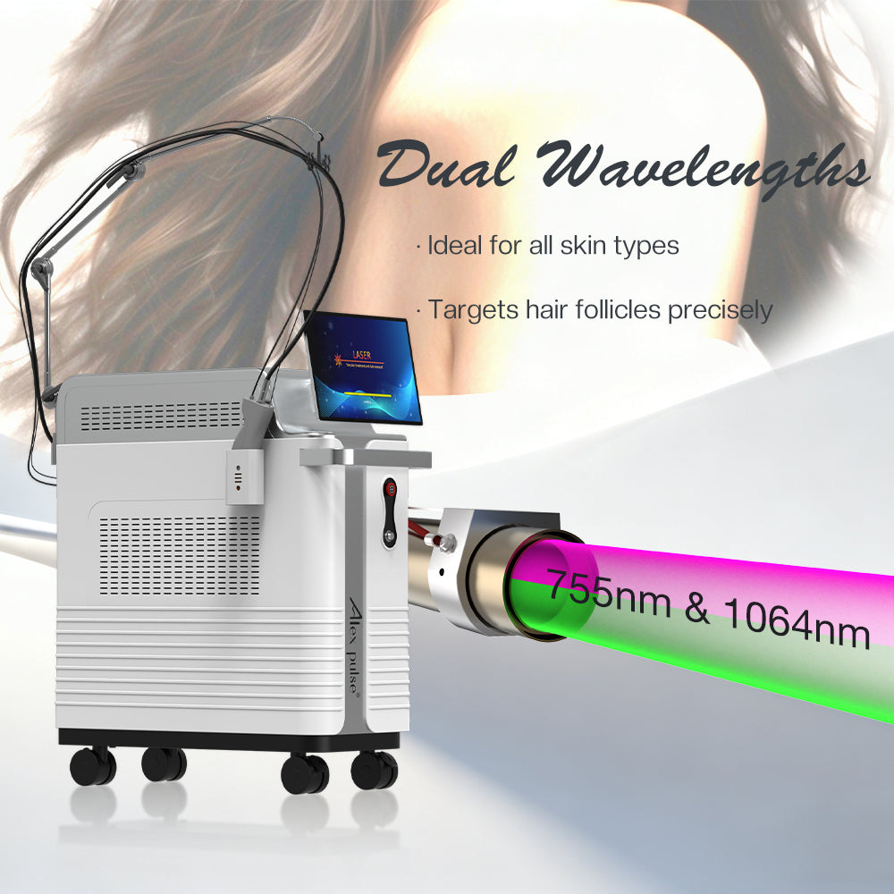 Alexpulse Laser Hair Removal Machine with Alexandrite 755Nm and Nd
