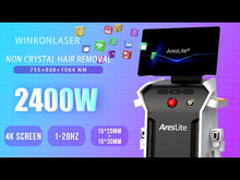 Load and play video in Gallery viewer, Winkonlaser Non Crystal Epilator Diode Laser 755 808 1064 AresLite Painless Laser Hair Removal Machine
